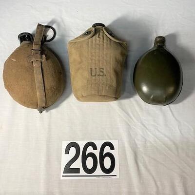 LOT#266: 3 WWII Canteen Lot