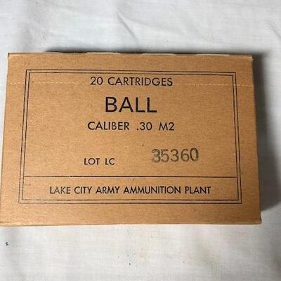 LOT#277: Ball Caliber .30 M2 Ammo