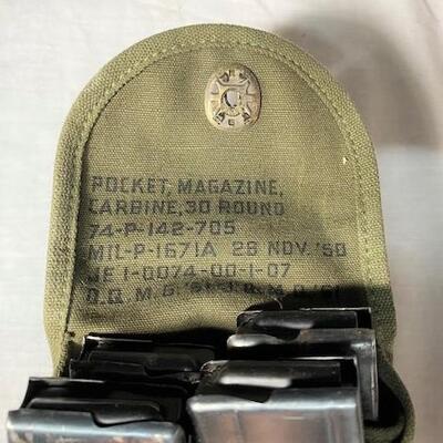 LOT#321: Original M1 Carbine Pouch w/ 4 clips (#1)