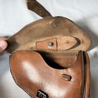 LOT#400: Unmarked Brown Leather P.08 Holster (#2)
