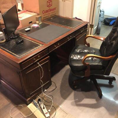 Brown Office Desk with Chair