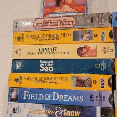 Lot 159: Assorted NEW SEALED VHS Movie Collection (including BETA National Geo)