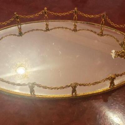 Glass Tray with gold trim