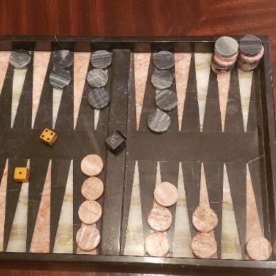 Marble Backgammon Set