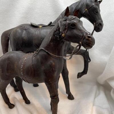 2 leather horses