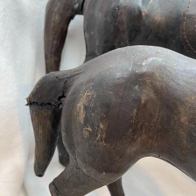 2 leather horses