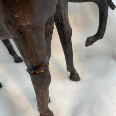 2 leather horses