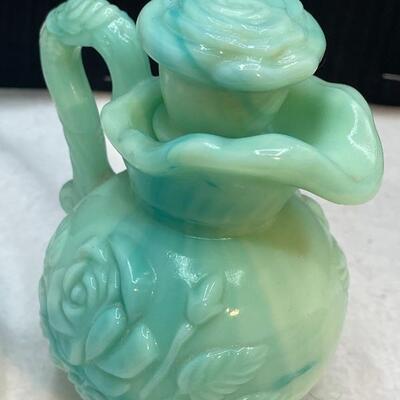 Jade green perfume bottle- Avon 