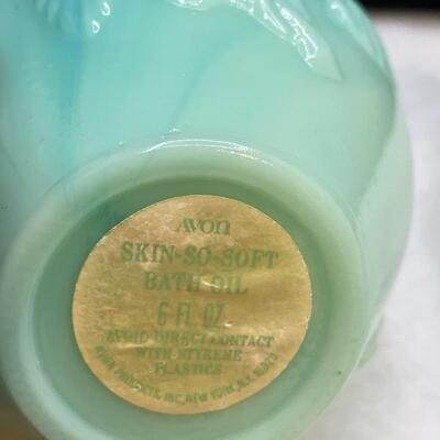 Jade green perfume bottle- Avon 