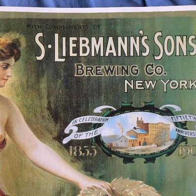  Vintage 11 x 15 Beer Poster LIEBMANNâ€™S SONS BREWERY New York