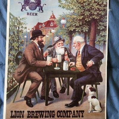 Vintage 11 x 15 Beer Poster LION BREWING Co. PA