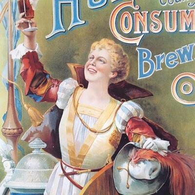 Vintage 11 x 15 Beer Poster HUDSON CONSUMERS BREWING Co. New Jersey