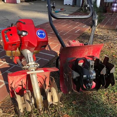 Lot 58 G: Honda & Mantis yard tillers