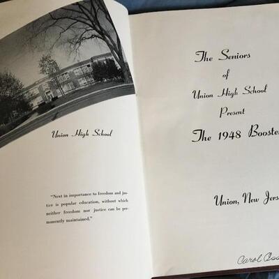 Vintage 1948 Union N.J. High School BOOSTER YEARBOOK 8" X 11", 99 PAGES