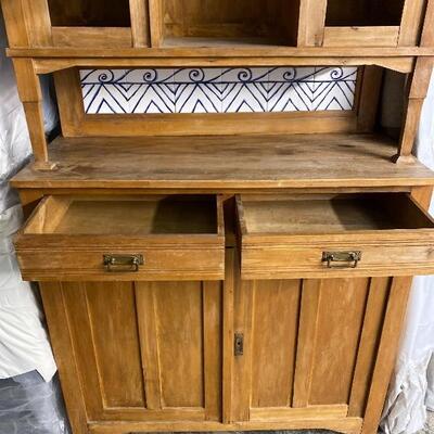 Old Rustic Cabinet with Tile Center 