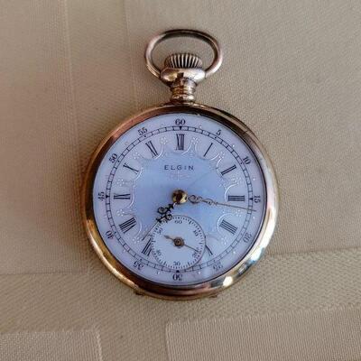 Lot 119: Gold filled Elgin Pocket Watch WORKS, Gold filled Ladies Bulova wristwatch WORKS, Art Deco pocket knife and more!, 