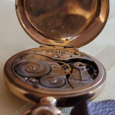 Lot 119: Gold filled Elgin Pocket Watch WORKS, Gold filled Ladies Bulova wristwatch WORKS, Art Deco pocket knife and more!, 