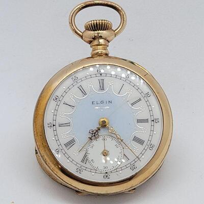 Lot 119: Gold filled Elgin Pocket Watch WORKS, Gold filled Ladies Bulova wristwatch WORKS, Art Deco pocket knife and more!, 