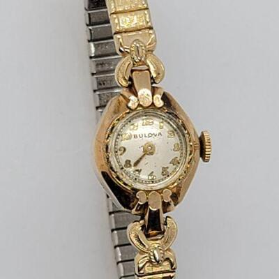 Lot 119: Gold filled Elgin Pocket Watch WORKS, Gold filled Ladies Bulova wristwatch WORKS, Art Deco pocket knife and more!, 