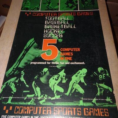 VINTAGE ELECTRONIC COMPUTER SPORTS GAMES 5 IN 1 FOOTBALL BASEBALL HOCKEY 1972