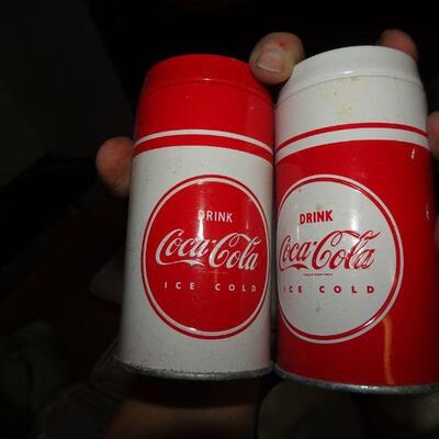 Coca Cola Tin Lithographed Salt & Pepper 