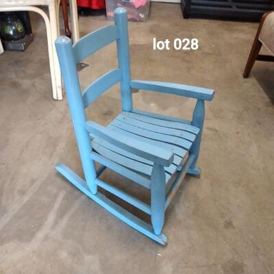 Lot 028  Child's Blue Rocker