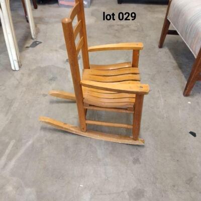 Lot 029   Child's Wooden Rocker