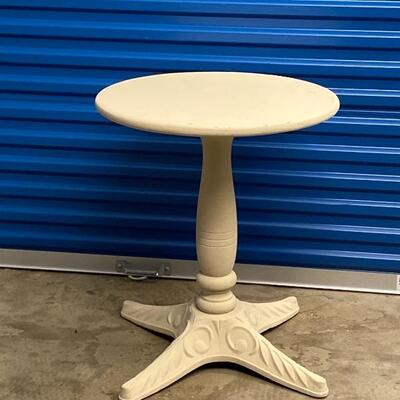 Painted Cast Iron Pedestal Cocktail Table with Wood Top 