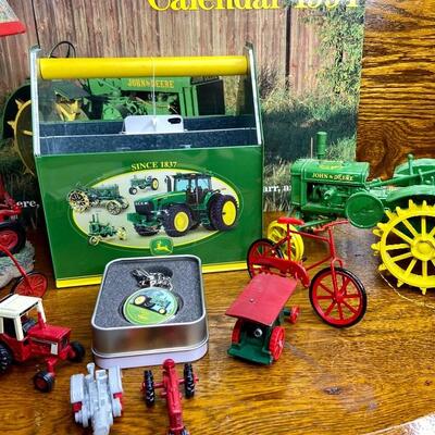 Lot 20: John Deer tractor, play tool box, and more 