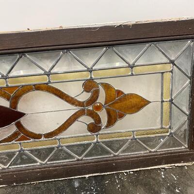 Stained Glass Amber Window rescued from an Old House