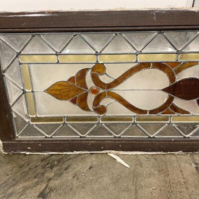 Stained Glass Amber Window rescued from an Old House