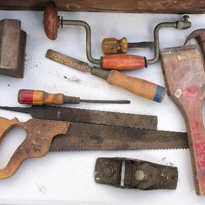 Lot 65 G: Vintage Tool Boxes and Tools