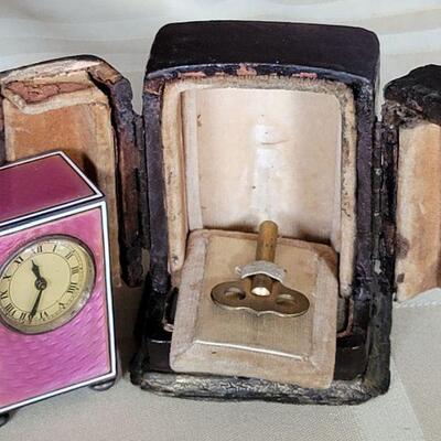 Lot 122: Tiffany &Co Clock case/ Guilloche Miniature clock WORKS!
