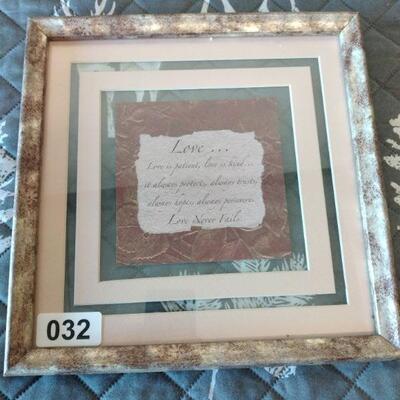 Lot 032  "Love is Patient" Picture