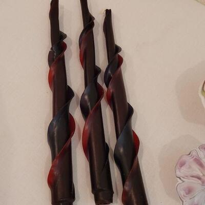 Lot 188: Handmade Mushroom Candles and Twisted Tapers