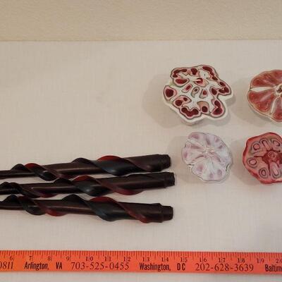 Lot 188: Handmade Mushroom Candles and Twisted Tapers