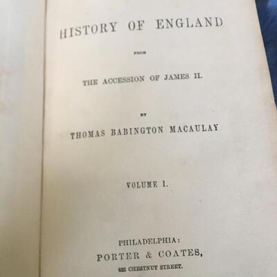 c. 1888 Thomas Babington Macaulay HISTORY OF ENGLAND FROM THE ACCESSION OF JAMES II In Four Volumes Antique Book Set