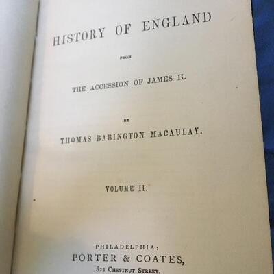 c. 1888 Thomas Babington Macaulay HISTORY OF ENGLAND FROM THE ACCESSION OF JAMES II In Four Volumes Antique Book Set