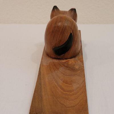 Lot 193: Mid Century Modern Wood Cat Doorstop