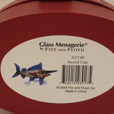Lot 194: Fitz and Floyd Glass Swordfish with box