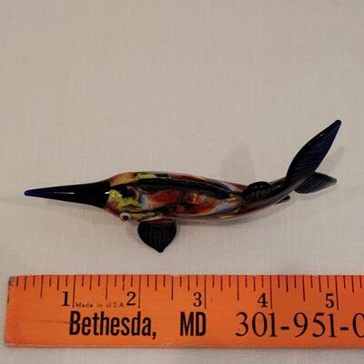 Lot 194: Fitz and Floyd Glass Swordfish with box
