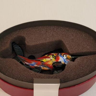 Lot 194: Fitz and Floyd Glass Swordfish with box