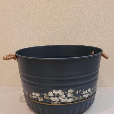 Lot 208: Handpainted Metal Large Pail