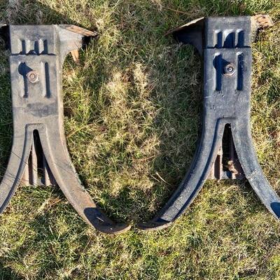 Lot 76: Antique Wheat saw, Tool Caddy, Work Bench Stands and more