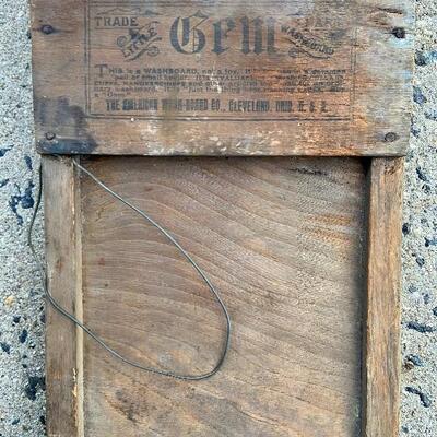Lot 84: Vintage Galvanized Washing Tin, Wheeling Trash Can & Unfolding work table