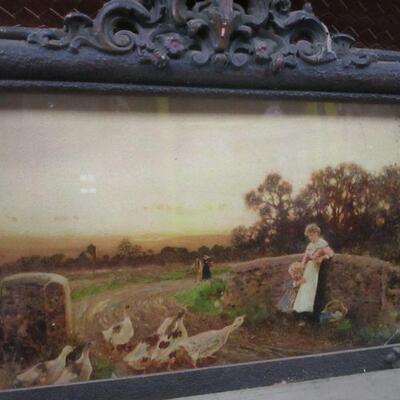 Lot 240 - Late 1800's Framed Farm Scene & Mirror  18