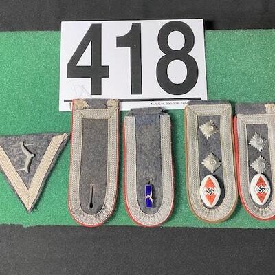 LOT#418B: Nazi Luftwaffe Shoulder Boards & Pins Sets