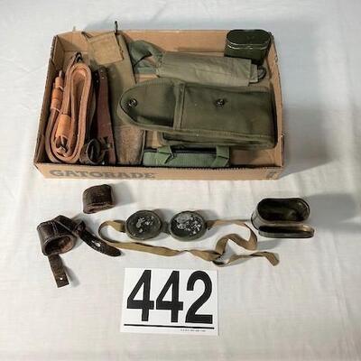 LOT#442: Assorted Box Lot of Military Pieces