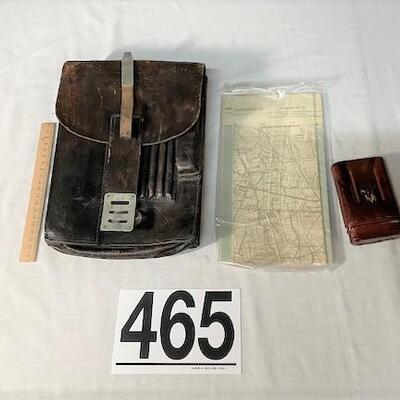 LOT#465: WWII German Navigation Map & Pouch