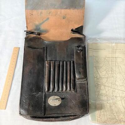 LOT#465: WWII German Navigation Map & Pouch